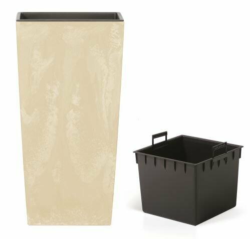 Bloempot met URBI SQUARE BETON EFFECT zand 14 cm