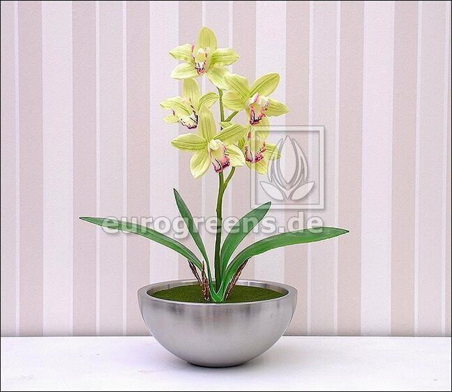 Kunstplant Orchidea Cymbidium lichtgroen 50 cm
