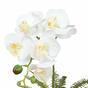 Orchidee kunst wit met varen 37 cm