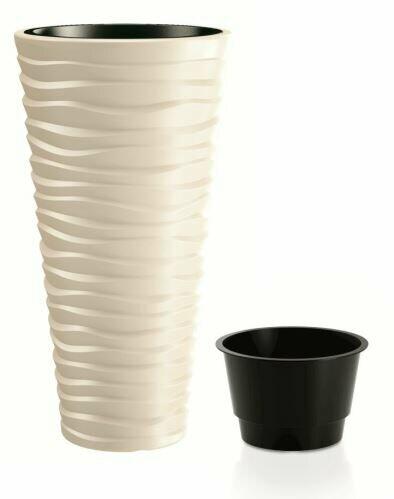 SAND SLIM bloempot + crème inzet 29,6 cm